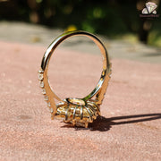 sparkling flower halo | moissanite for special day | bride to be jewelry
