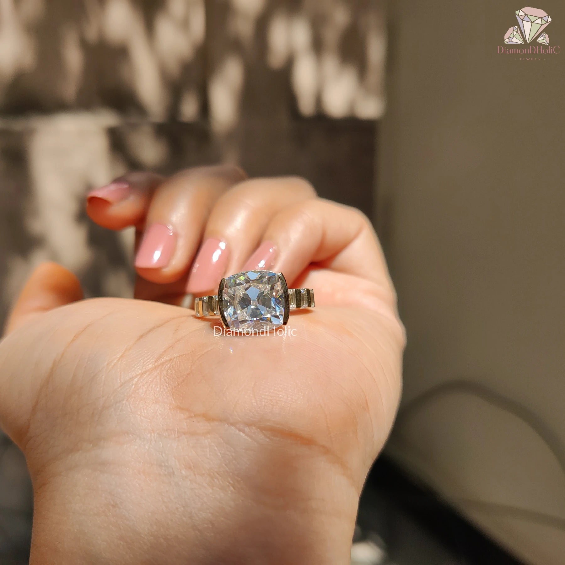 old european cut ring | vintage moissanite ring | antique style jewelry
