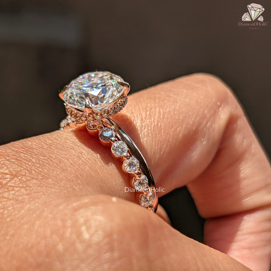 six prong solitaire | dainty moissanite ring | handcrafted bridal ring
