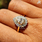 pear gemstone ring | wedding jewelry set | dainty moissanite design
