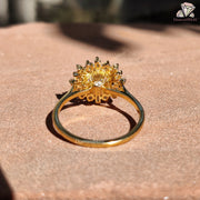 Round Centre Stone Moissanite Cluster Engagement Ring