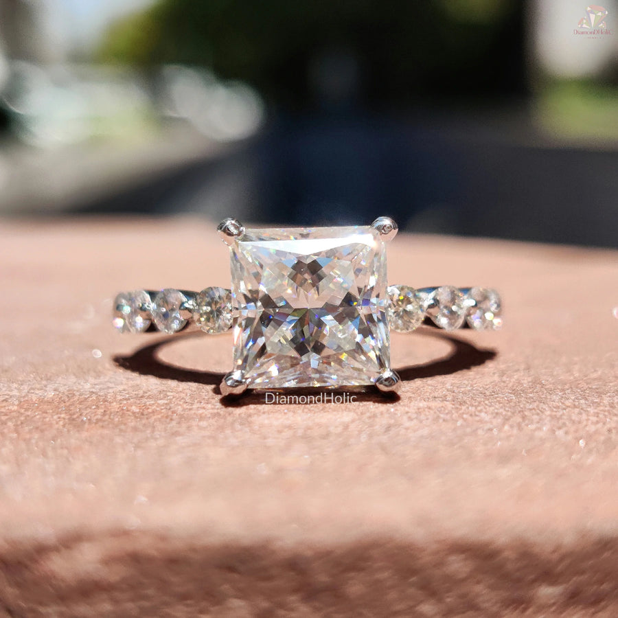 Stunning Pave Design Ring | Unique Style Moissanite | Romantic Promise Ring

