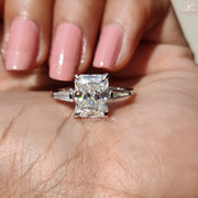 Radiant Cut 3 Stone Moissanite Engagement Ring For Women