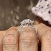 Three Stone Moissanite Engagement Ring For Women's