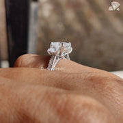 3 Stone Princess Cut Moissanite Engagement Ring