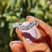 curved moissanite enhancer | ring guard moissanite | wedding stack ring
