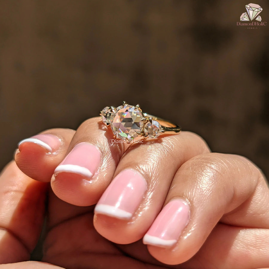moissanite for women | yellow gold moissanite ring | classic moissanite
