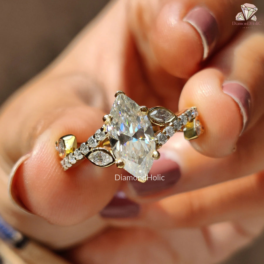 Stylish Marquise Cut Ring | Dazzling Diamond Wedding Band | Stunning Marquise Diamond Ring 