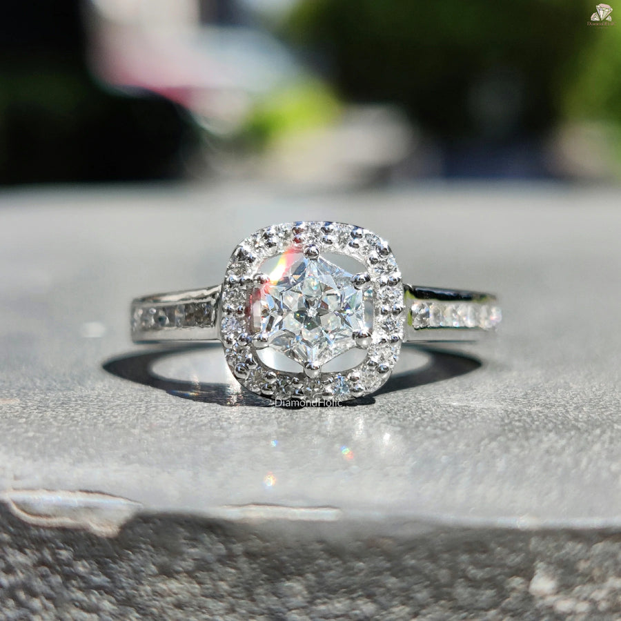 Lab Grown Diamond Band | Halo Engagement Ring | Stylish Wedding Ring

