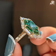 one of a kind ring | moissanite with side stones | sparkling moissanite
