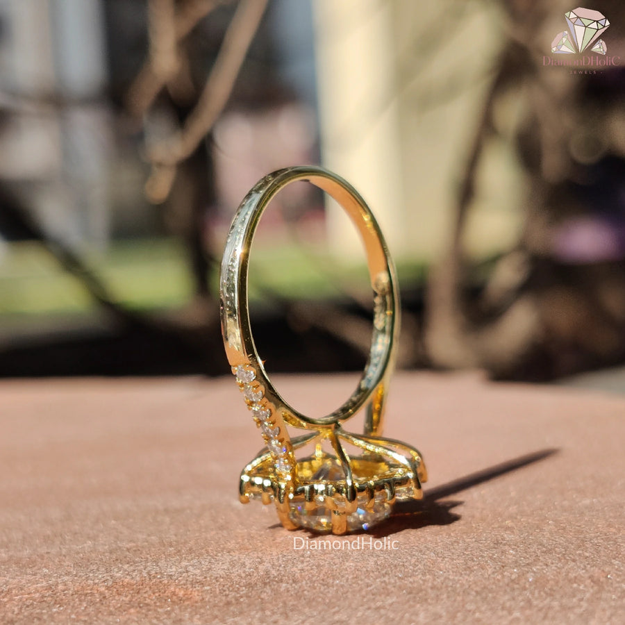 luxury engagement ring | halo moissanite band | moissanite diamond ring
