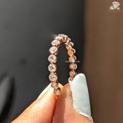 moissanite band for her | rose gold diamond ring | stacking eternity band
