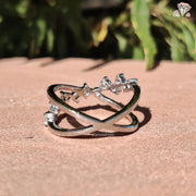 statement moissanite ring | unique open ring | split shank moissanite ring
