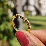 marquise moissanite band | dainty gold ring | moissanite eternity ring
