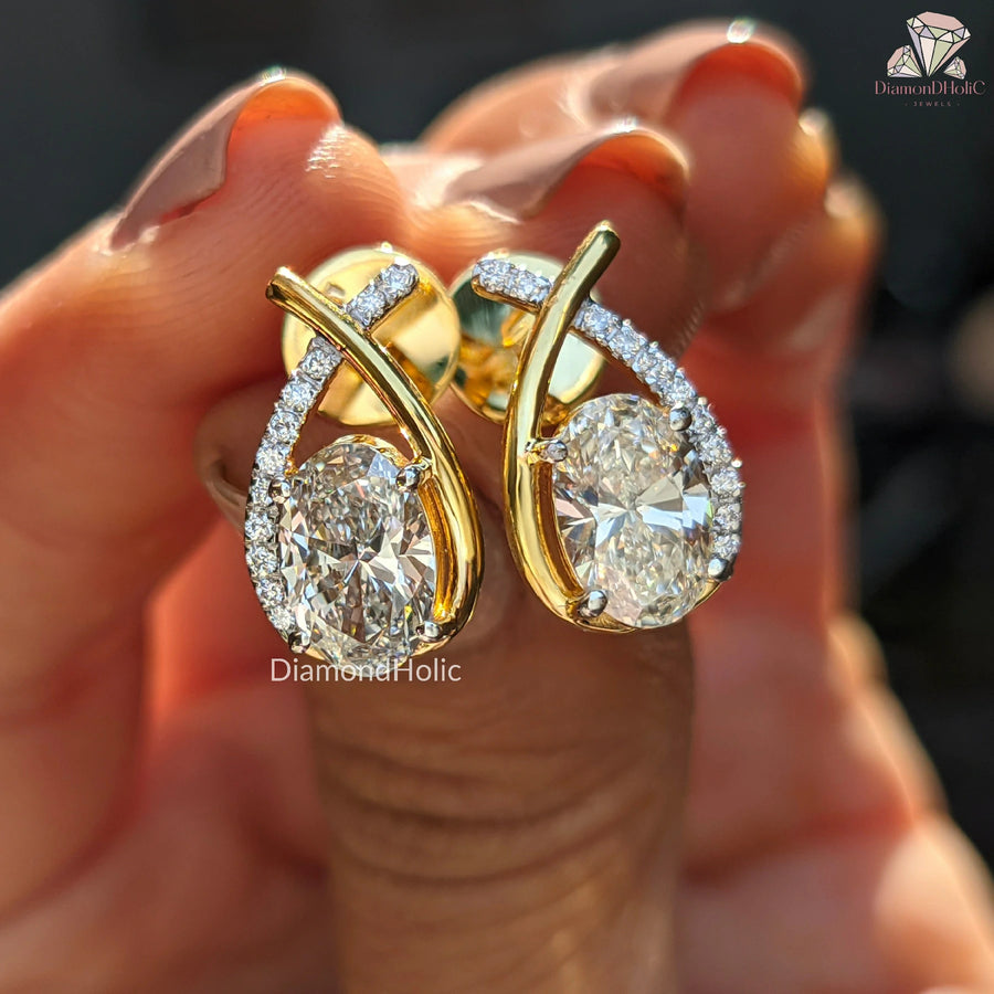 halo diamond earrings | lab created jewelry | diamondholic earrings
