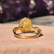 14k gold moissanite | moissanite solitaire ring | vintage inspired ring
