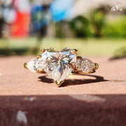lab created heart ring | heart ring for women | dainty gold heart ring
