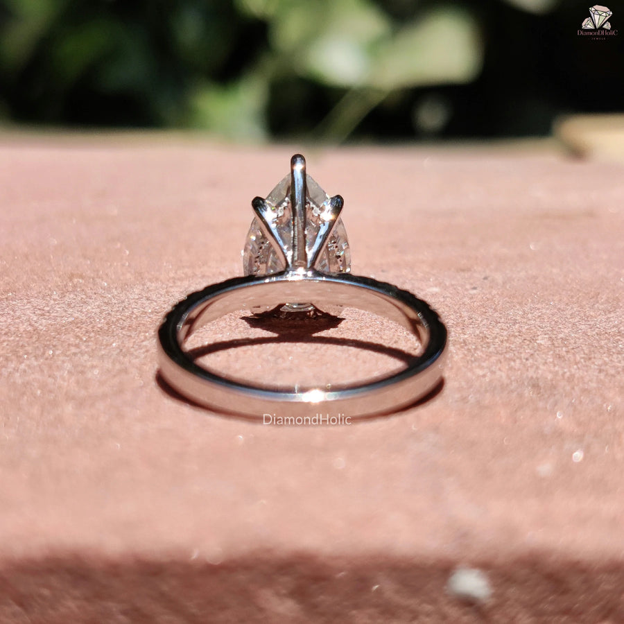 Moissanite Ring for Love | Pear Cut Diamond Design | Promise Ring for Women

