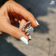 sparkling moissanite rings | matching wedding ring | ethical engagement ring

