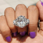 Dainty Butterfly Pave Ring | Moissanite Love Band | Oval Cut Design

