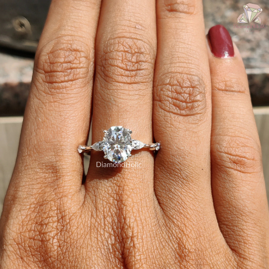 Moissanite Bridal Jewelry | Unique Oval Cut Wedding Ring | Designer Moissanite Jewelry 