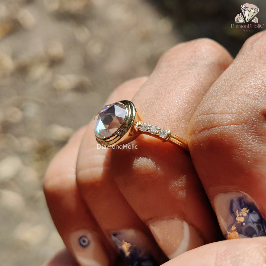 Full bezel engagement ring design
