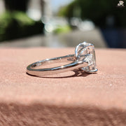 Three-Stone Moissanite Ring | Emerald Center Gemstone | Bridal Jewelry Gift

