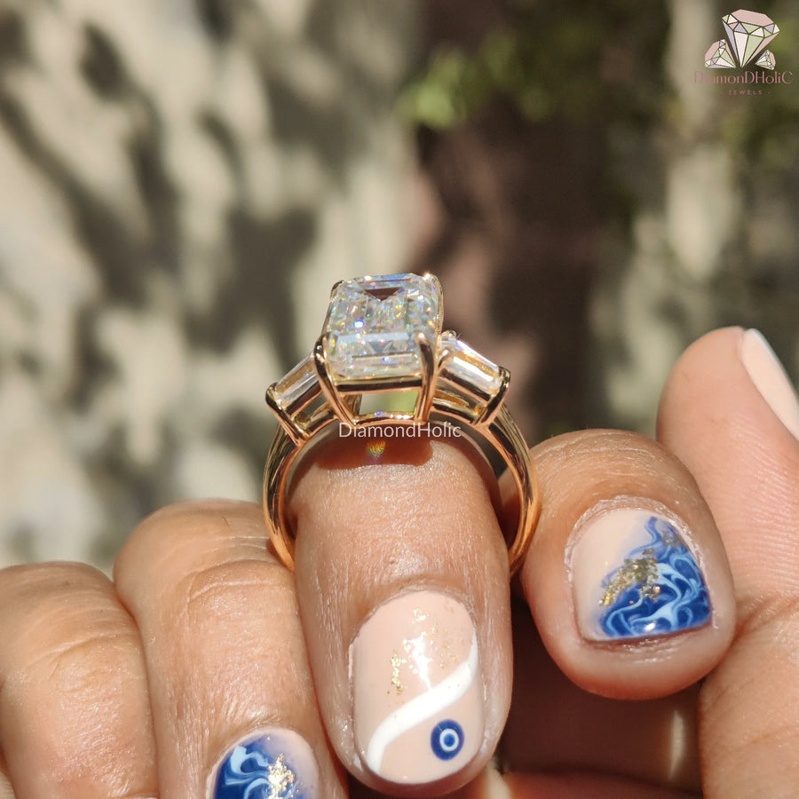 Moissanite Three-Stone Ring
