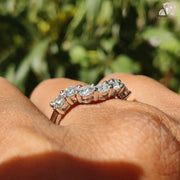 modern moissanite band | classic curved ring | eco-friendly moissanite
