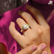 moissanite bridal ring | vintage engagement ring | retro style ring

