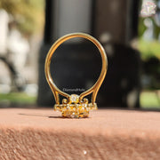 Round Centre Stone Moissanite Cluster Engagement Ring