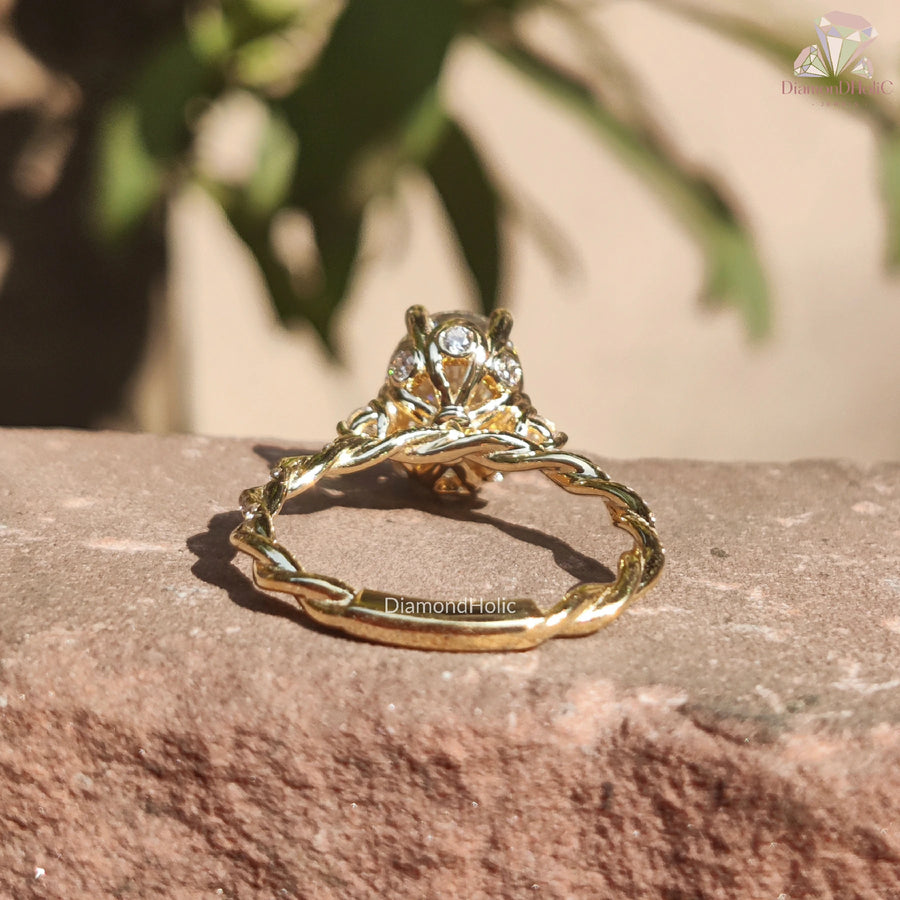 vintage moissanite ring | bridal moissanite ring | eco bridal ring
