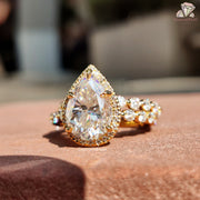 stackable wedding ring | matching band set | moissanite set
