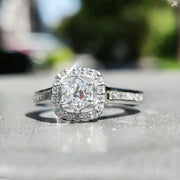 Hexagon Shape Diamond Ring | Women’s Wedding Jewelry | Elegant Halo Ring

