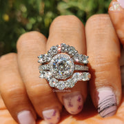 bridal ring set | vintage ring design | moissanite diamond
