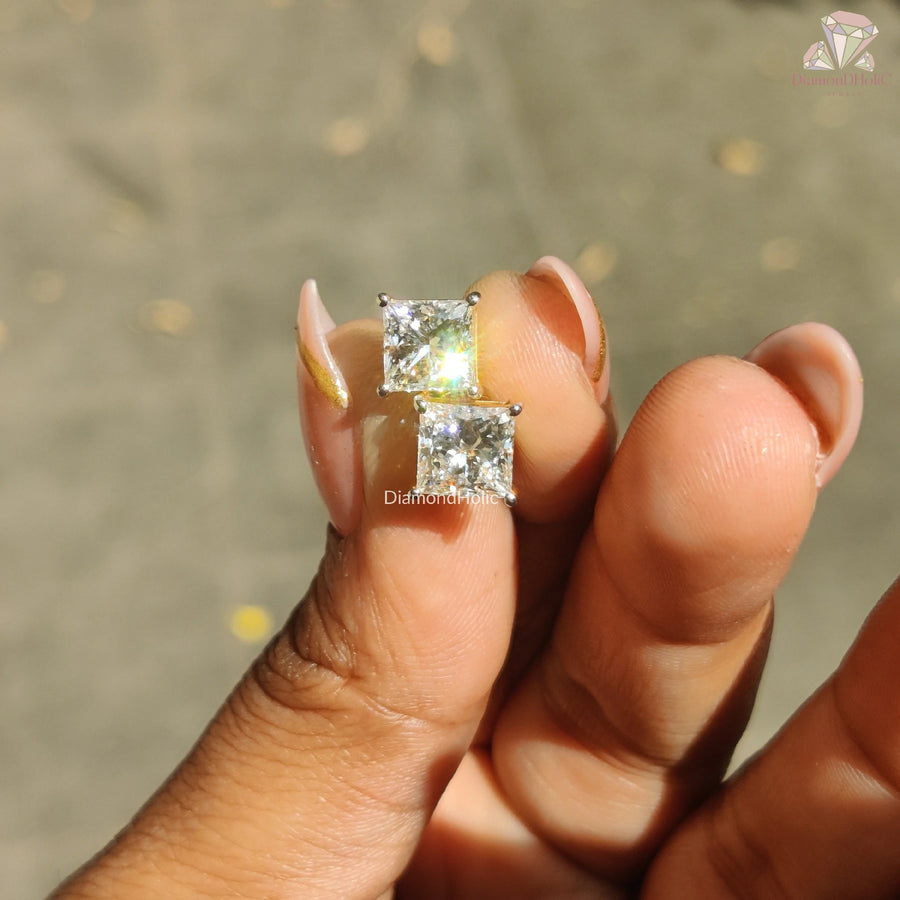 Lab Grown Elegance | Princess Cut Sparkle | Timeless Studs

