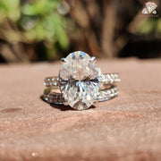 moissanite ring for women | wedding ring set | moissanite white metal
