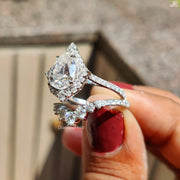 Stunning Pear Ring Set | Elegant Bridal Look | Wedding Ready

