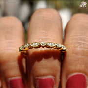 14k gold moissanite band | stacking moissanite ring | bridal moissanite band
