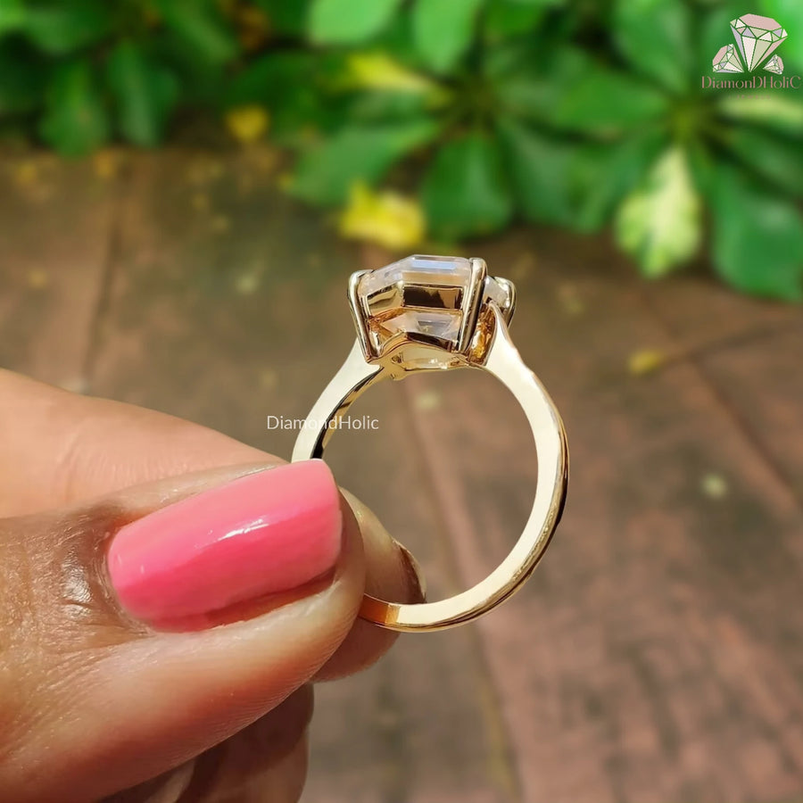Stunning Hexagon Cut Moissanite Ring 
