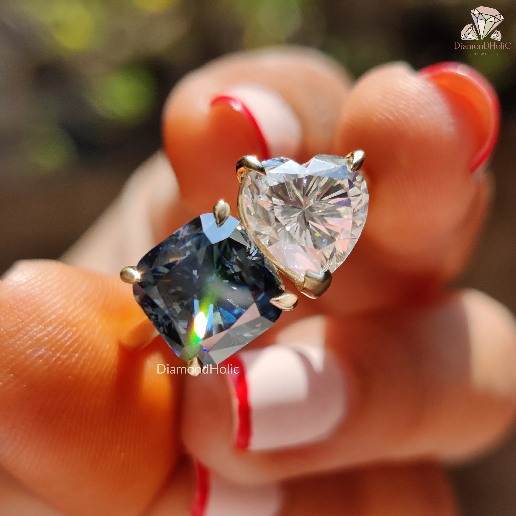 toi et moi ring | heart cut ring | radiant cut ring
