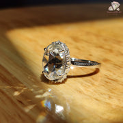 Oval Rose Cut Moissanite Ring