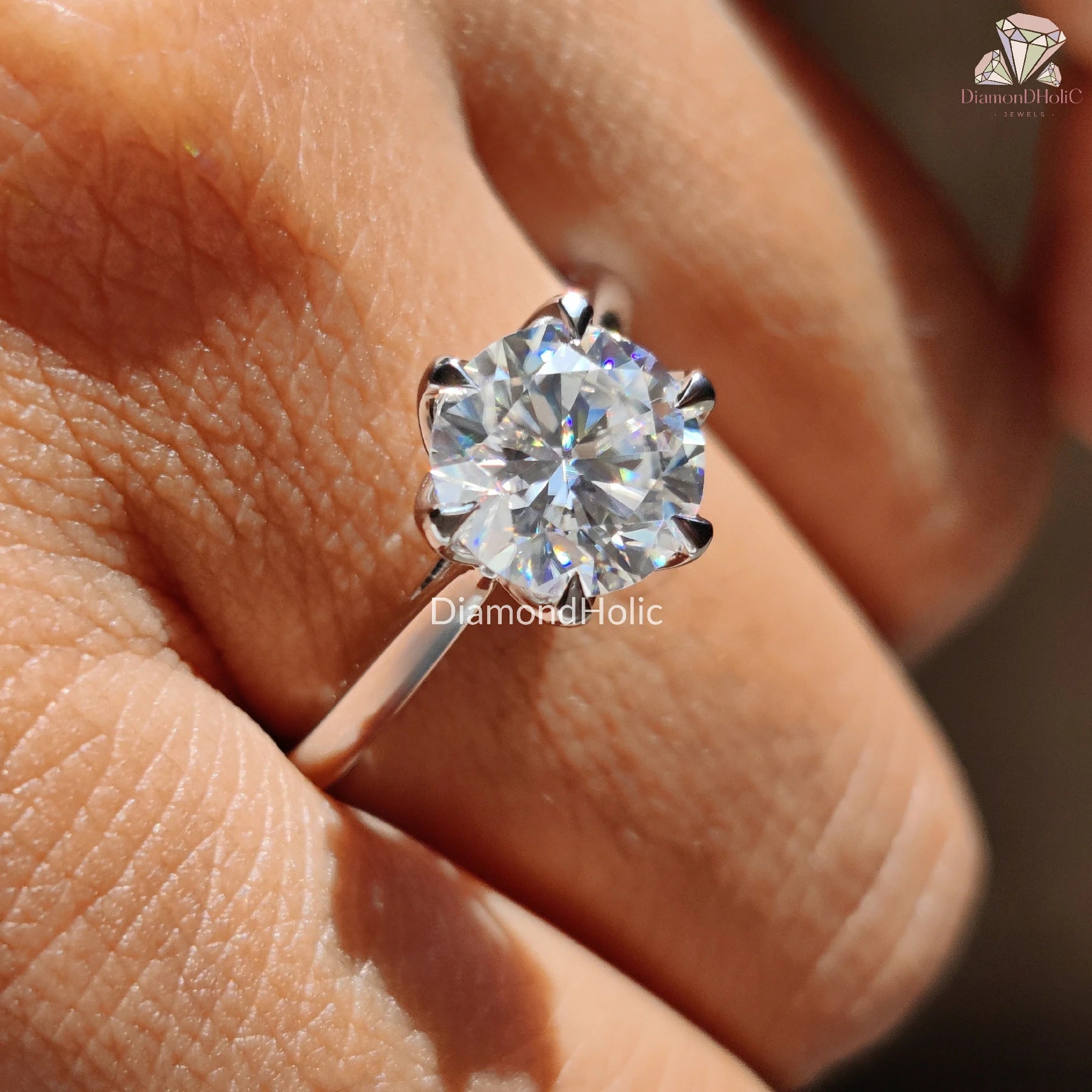 floral solitaire ring
