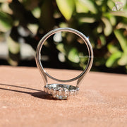 vintage inspired ring | baguette side stone ring | round solitaire ring

