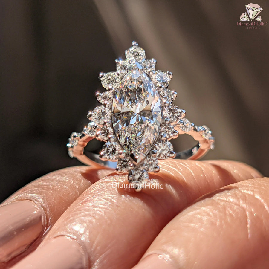 Bubble Halo Magic | Dainty Diamond Ring | For the One You Love

