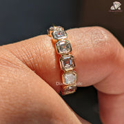 Asscher cut wedding band