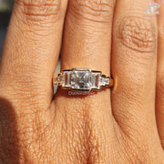 Asscher Cut Moissanite | Carre Side Diamonds | Gift for Her

