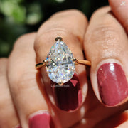 Elegant Moissanite Ring | Pear Cut Wedding Jewelry | Promise Band for Love

