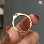 Flat Band Diamond Ring