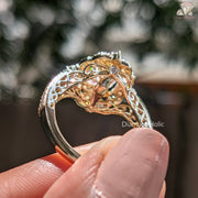filigree diamond ring | engagement ring gold | cushion cut diamond

